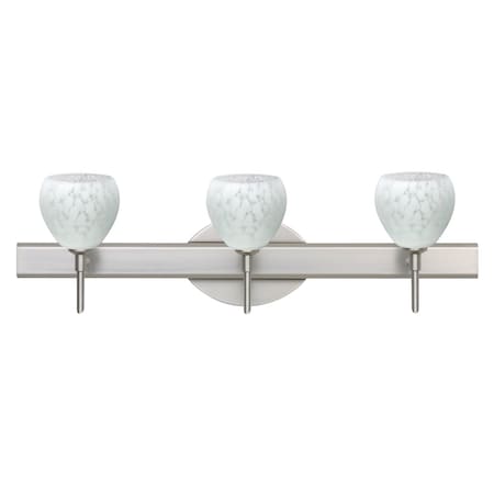 Besa Lighting Tay Tay Vanity, Carrera, Satin Nickel Finish, 3x5W LED 3SW-560519-LED-SN